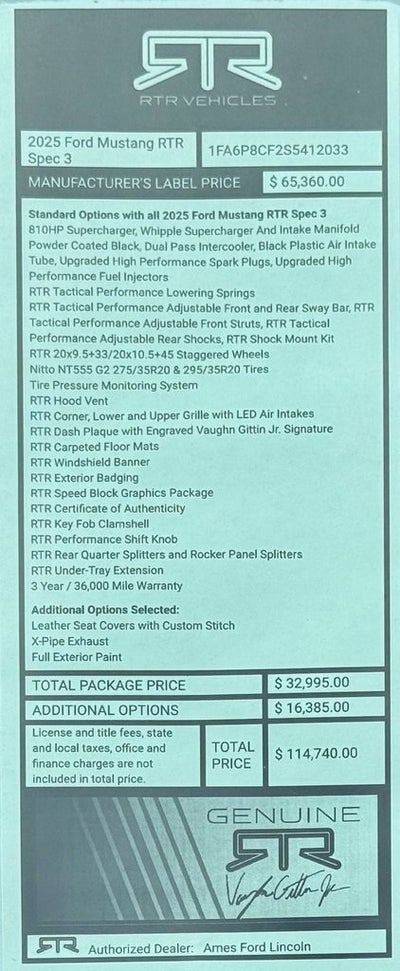 2025 Ford Mustang RTR Spec 3