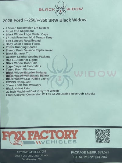 2026 Ford F-250SD Black Widow