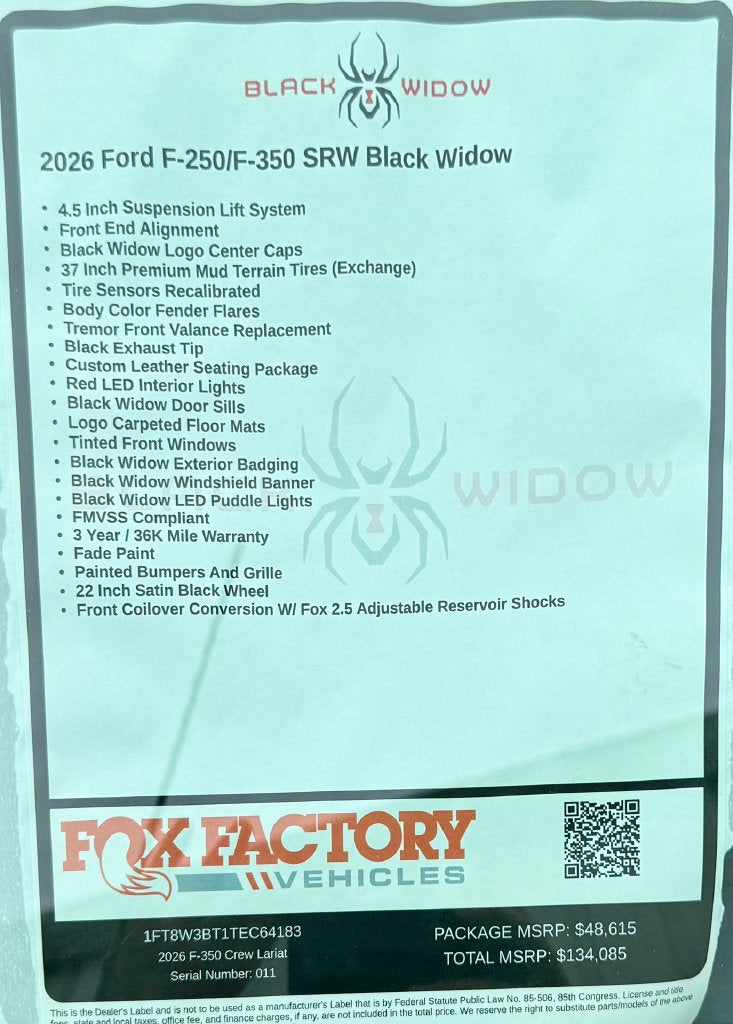 2026 Ford F-350SD Black Widow